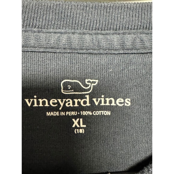 Vineyard Vines Kids Long Sleeve T Shirt Hockey Whale Graphic Navy Blue XL 18 - Picture 3 of 6